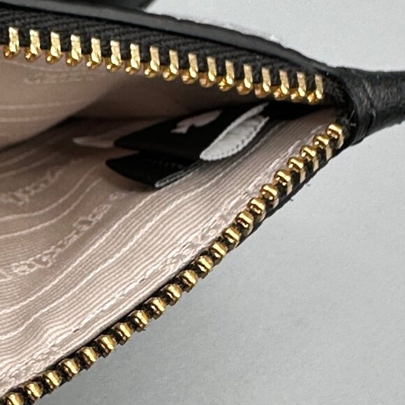 Kate Spade KH156 Knott Zip Card Holder Black Pebbled Leather Gold Hardware NWOT - Picture 13 of 15